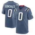 Choea NE.Patriots #0 Christian Gonzalez Player Storm Blue Rivalries Collection Game Stitched Jerseys