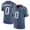 Choea NE.Patriots #0 Christian Gonzalez Player Storm Blue Rivalries Collection Limited Stitched Jerseys