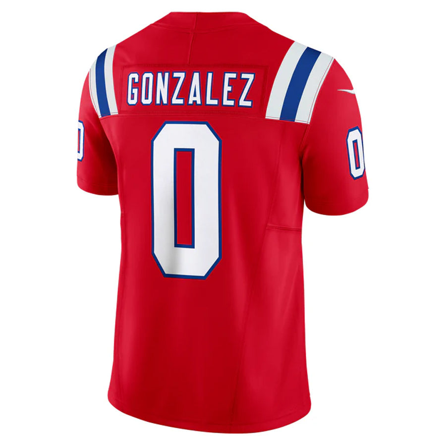 Choea NE.Patriots #0 Christian Gonzalez Player Red Vapor F.U.S.E. Limited Stitched Jerseys