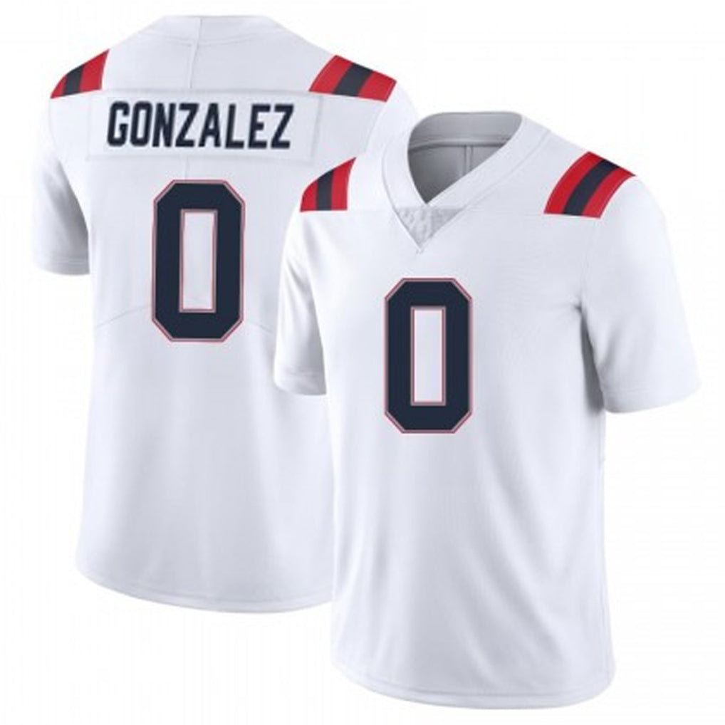 Choea NE.Patriots #0 Christian Gonzalez Player White Vapor Untouchable Home Game Stitched Jerseys