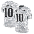 Choea NE.Patriots #10 Drake Maye Player Arctic Camo Salute to Service Limited Stitched Jerseys