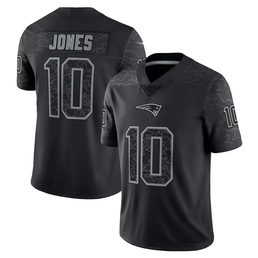 Choea NE.Patriots #10 Drake Maye Player Black REFLECTIVE Limited Stitched Jerseys