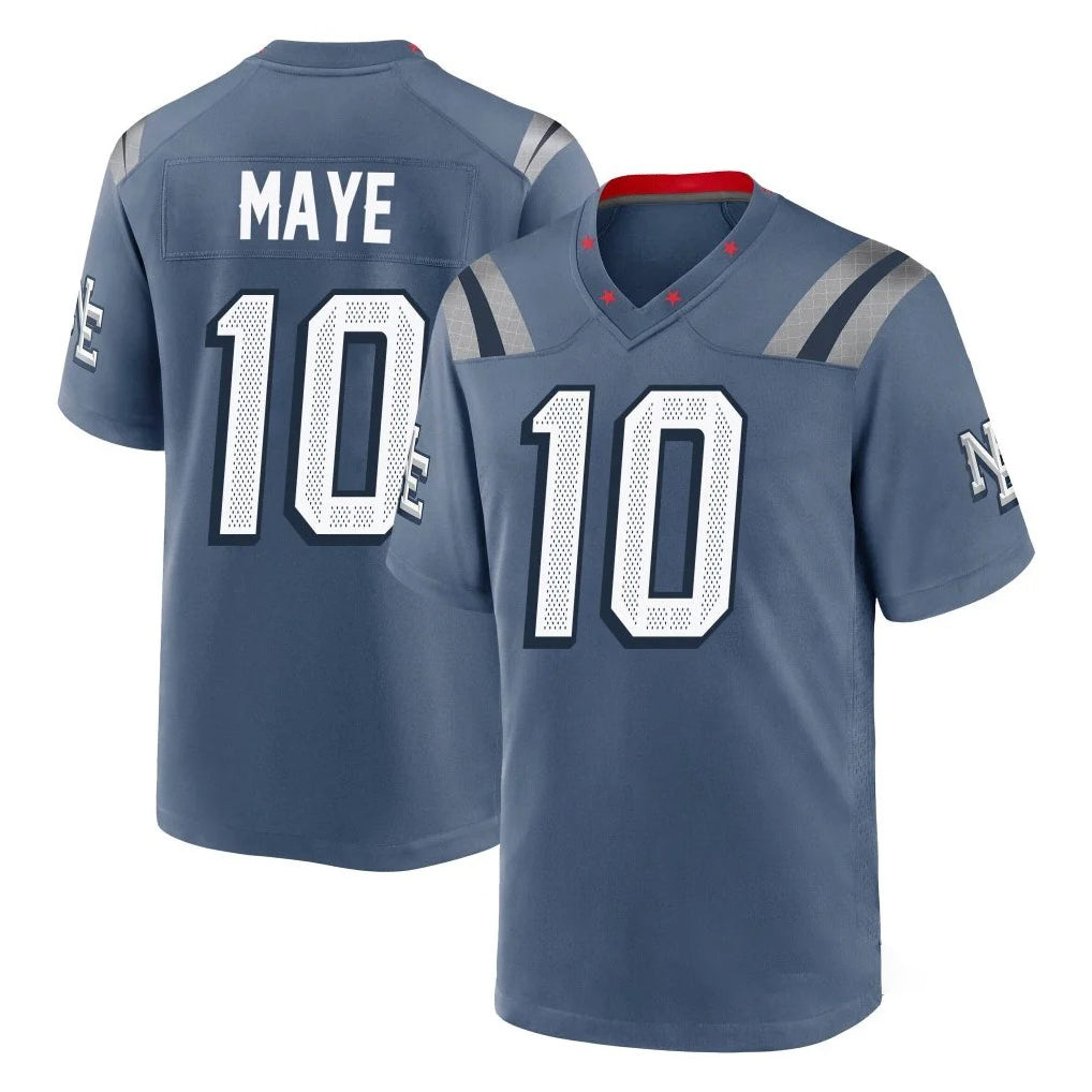 Choea NE.Patriots #10 Drake Maye Player Blue Rivalries Collection Home Game Stitched Jerseys