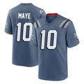 Choea NE.Patriots #10 Drake Maye Player Blue Rivalries Collection Home Game Stitched Jerseys