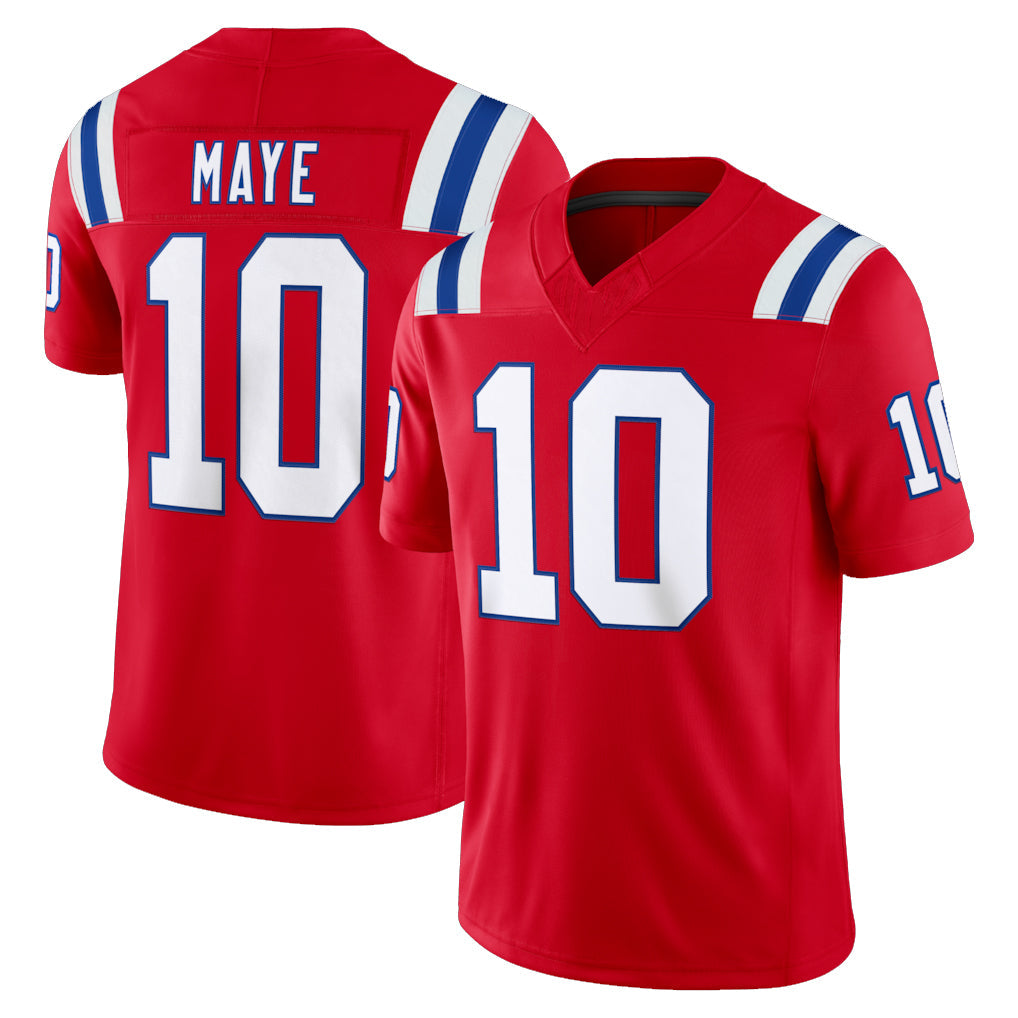 Choea NE.Patriots #10 Drake Maye Player Red Limited Vapor F.U.S.E. Home Game Stitched Jerseys