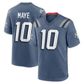 Choea NE.Patriots #10 Drake Maye Player Storm Blue Rivalries Collection Game Stitched Jerseys