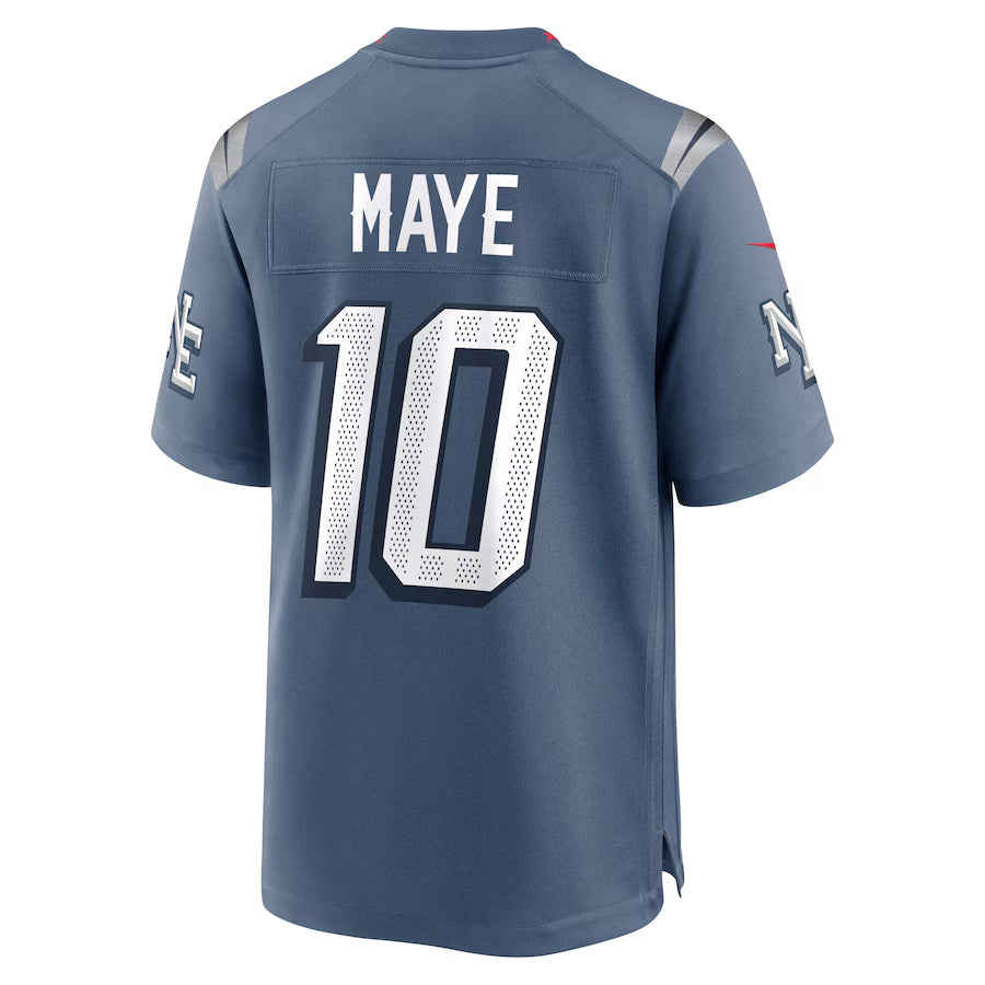 Choea NE.Patriots #10 Drake Maye Player Storm Blue Rivalries Collection Game Stitched Jersey