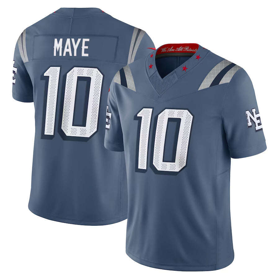 Choea NE.Patriots #10 Drake Maye Player Storm Blue Rivalries Collection Limited Stitched Jerseys