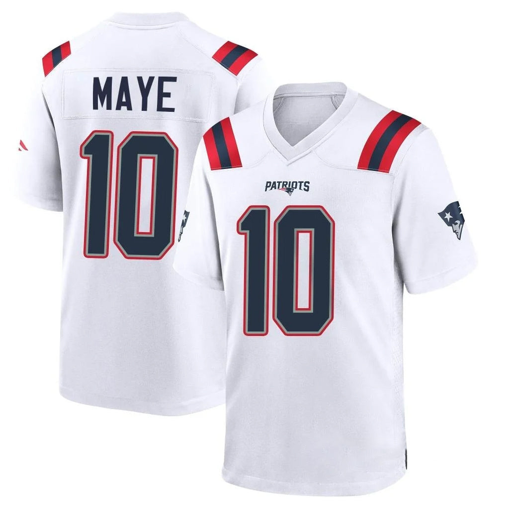 Choea NE.Patriots #10 Drake Maye Player White Home Game Stitched Jerseys