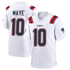 Choea NE.Patriots #10 Drake Maye Player White Home Game Stitched Jerseys