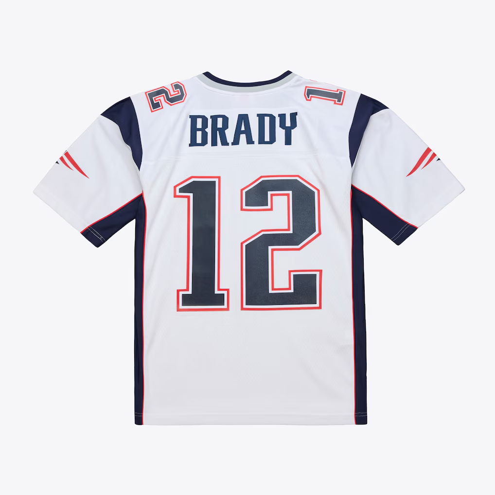 Choea NE.Patriots  #12 Tom Brady Mitchell & Ness White 2000 Legacy Replica Jersey Stitched Puhic Game Jerseys