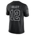 Choea NE.Patriots #12 Tom Brady Player Black Reflective Limited Stitched Jerseys