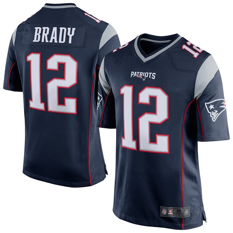 Choea NE.Patriots #12 Tom Brady Player Navy Blue Game Stitched Jerseys