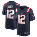 Choea NE.Patriots #12 Tom Brady Player Navy Game Replica Stitched Jerseys