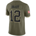 Choea NE.Patriots #12 Tom Brady Player Olive Salute To Service Limited Stitched Jerseys