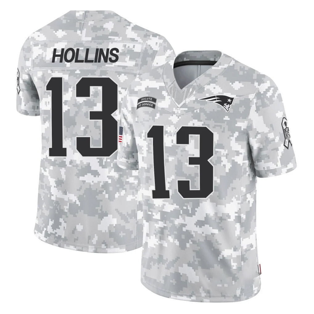 Choea NE.Patriots #13 Mack Hollins Player Arctic Camo Salute To Service Limited Game Stitched Jerseys
