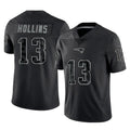 Choea NE.Patriots #13 Mack Hollins Player Black Reflective LImited Home Game Stitched Jerseys