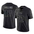 Choea NE.Patriots #13 Mack Hollins Player Black Reflective LImited Home Game Stitched Jerseys
