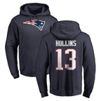 Choea NE.Patriots #13 Mack Hollins Player Navy LOGO Pullover Hoodies Home Game Stitched Jerseys