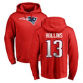 Choea NE.Patriots #13 Mack Hollins Player Red LOGO Pullover Hoodies Home Game Stitched Jerseys