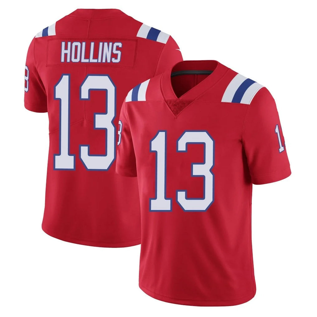 Choea NE.Patriots #13 Mack Hollins Player Red Limited Vapor F.U.S.E. Home Game Stitched Jerseys