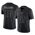 Choea NE.Patriots #18 Kyle Williams Player Black Reflective LImited Home Game Stitched Jerseys