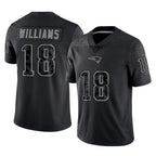 Choea NE.Patriots #18 Kyle Williams Player Black Reflective LImited Home Game Stitched Jerseys