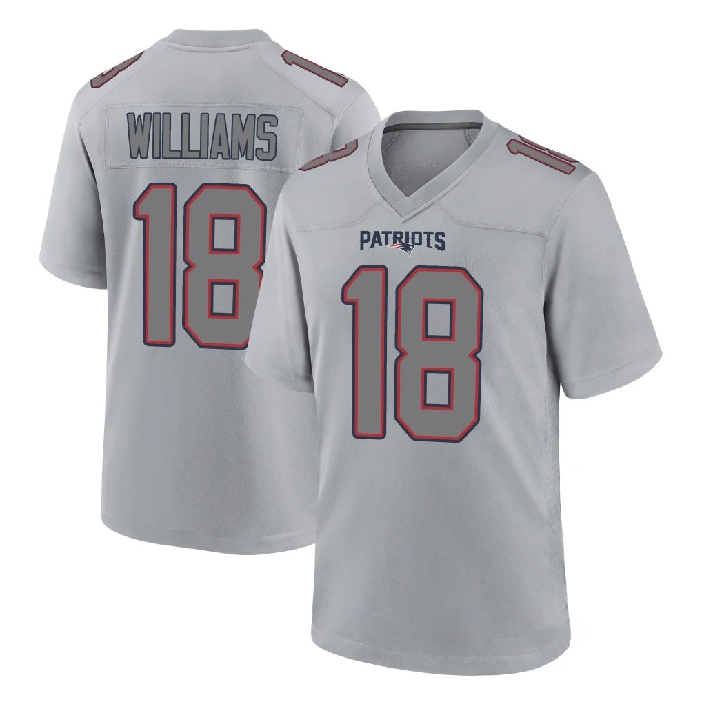 Choea NE.Patriots #18 Kyle Williams Player Gray Fashion Limited Home Game Stitched Jerseys