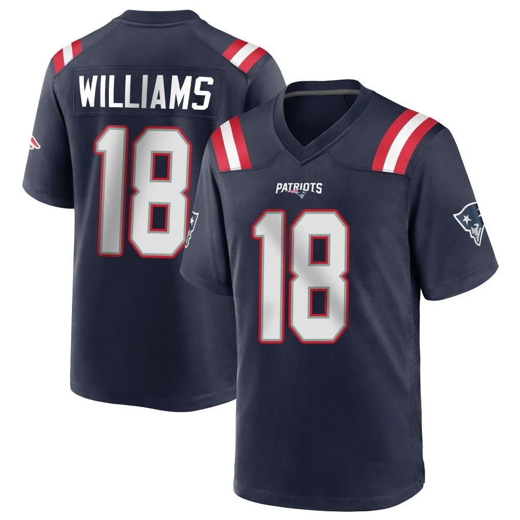 Choea NE.Patriots #18 Kyle Williams Player Navy Home Game Stitched Jerseys