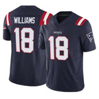 Choea NE.Patriots #18 Kyle Williams Player Navy Limited Vapor F.U.S.E. Home Game Stitched Jerseys
