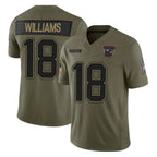Choea NE.Patriots #18 Kyle Williams Player Olive Salute To Service Limited Stitched Jerseys