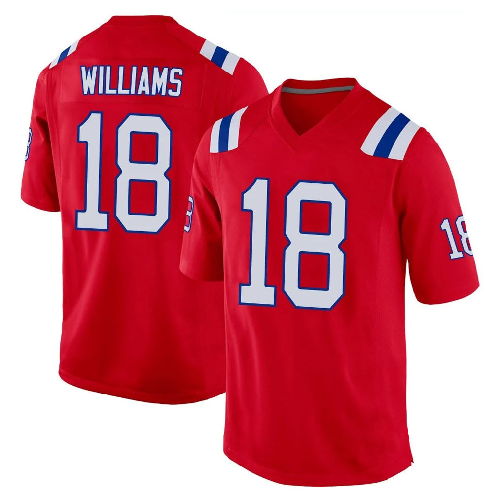 Choea NE.Patriots #18 Kyle Williams Player Red Home Game Stitched Jerseys