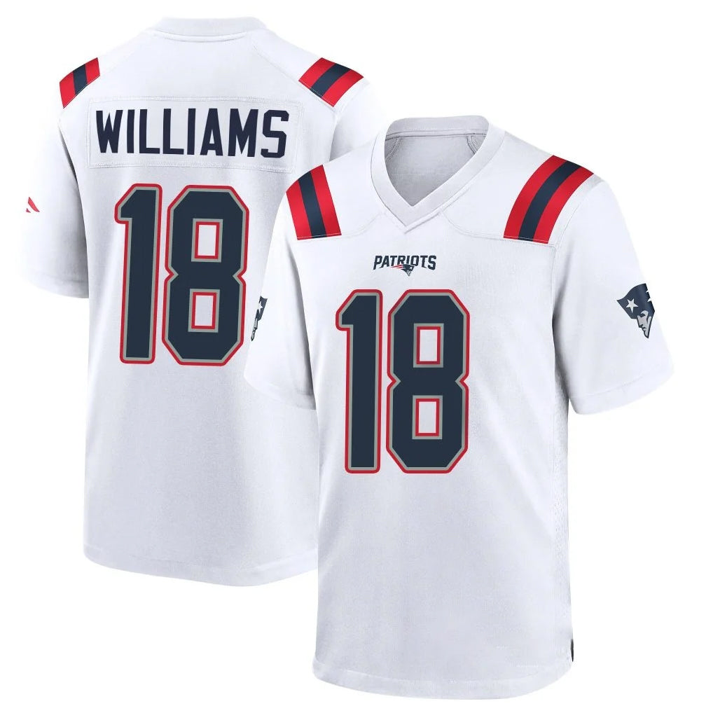 Choea NE.Patriots #18 Kyle Williams Player White Home Game Stitched Jerseys