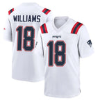 Choea NE.Patriots #18 Kyle Williams Player White Home Game Stitched Jerseys