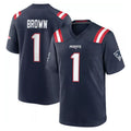 Choea NE.Patriots #1 A.J. Brown Player Navy Home Game Stitched Jerseys