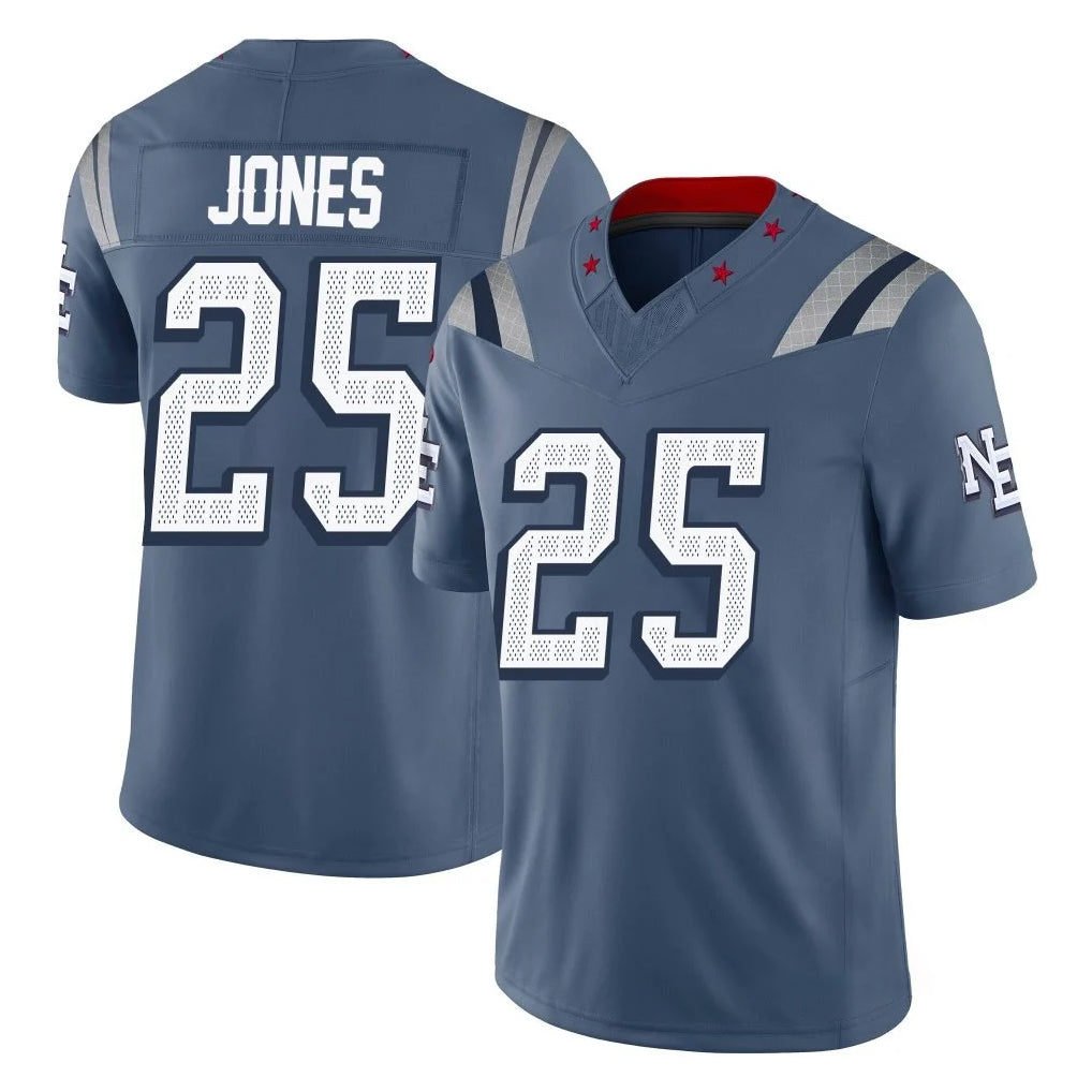 Choea NE.Patriots #25 Marcus Jones Player Blue Limited Rivalries Collection Home Game Stitched Jerseys