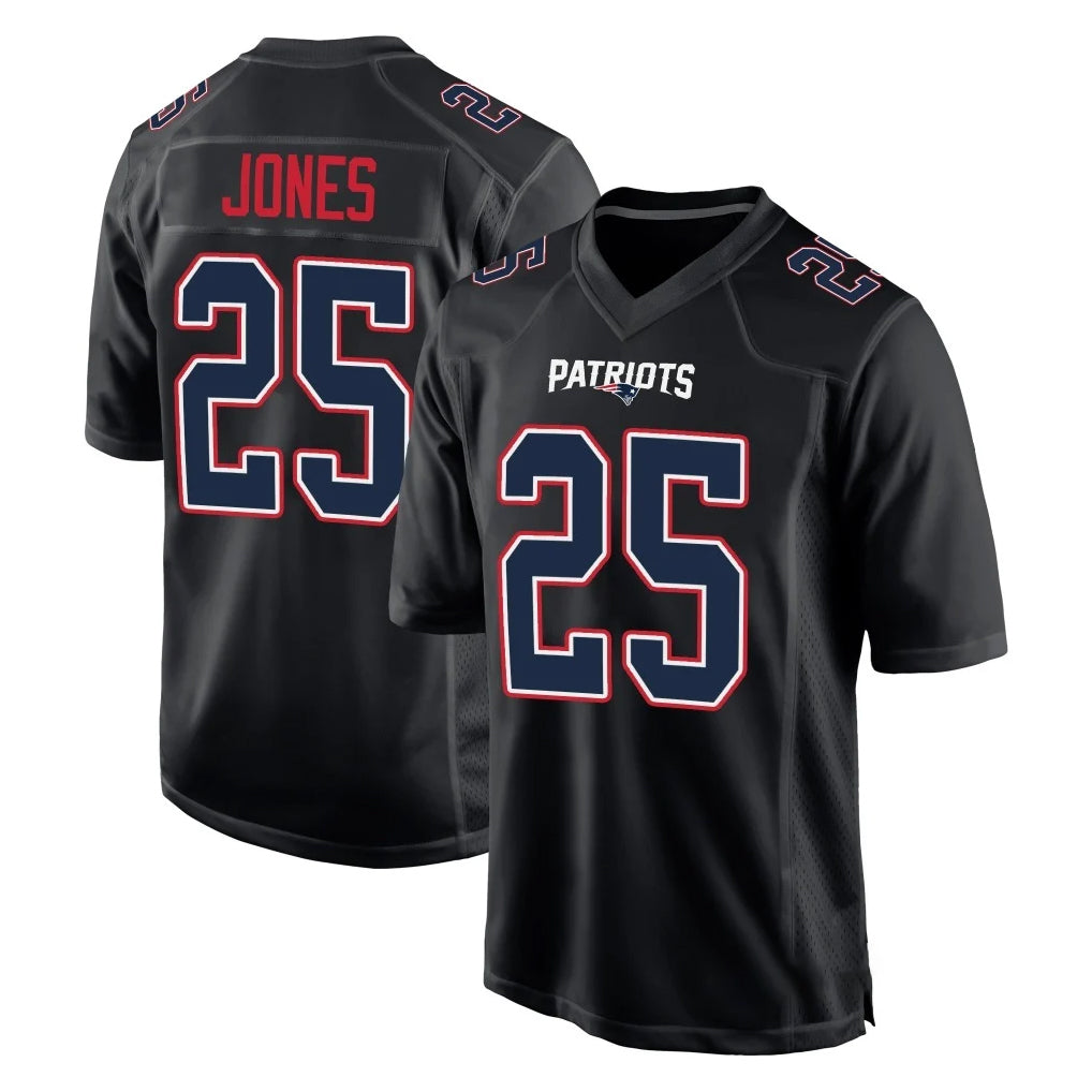 Choea NE.Patriots #25 Marcus Jones Player Carbon Fashion Limited Home Game Stitched Jerseys