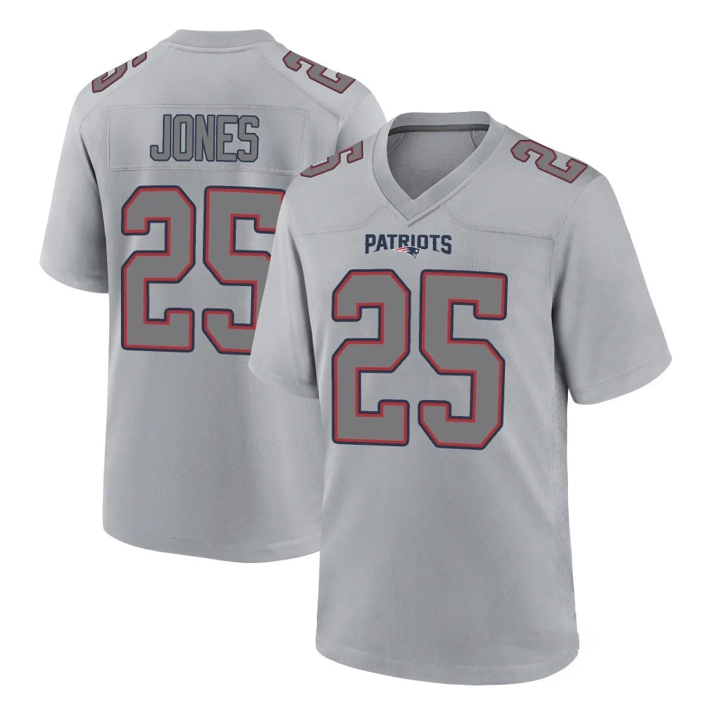 Choea NE.Patriots #25 Marcus Jones Player Gray Fashion Limited Home Game Stitched Jerseys