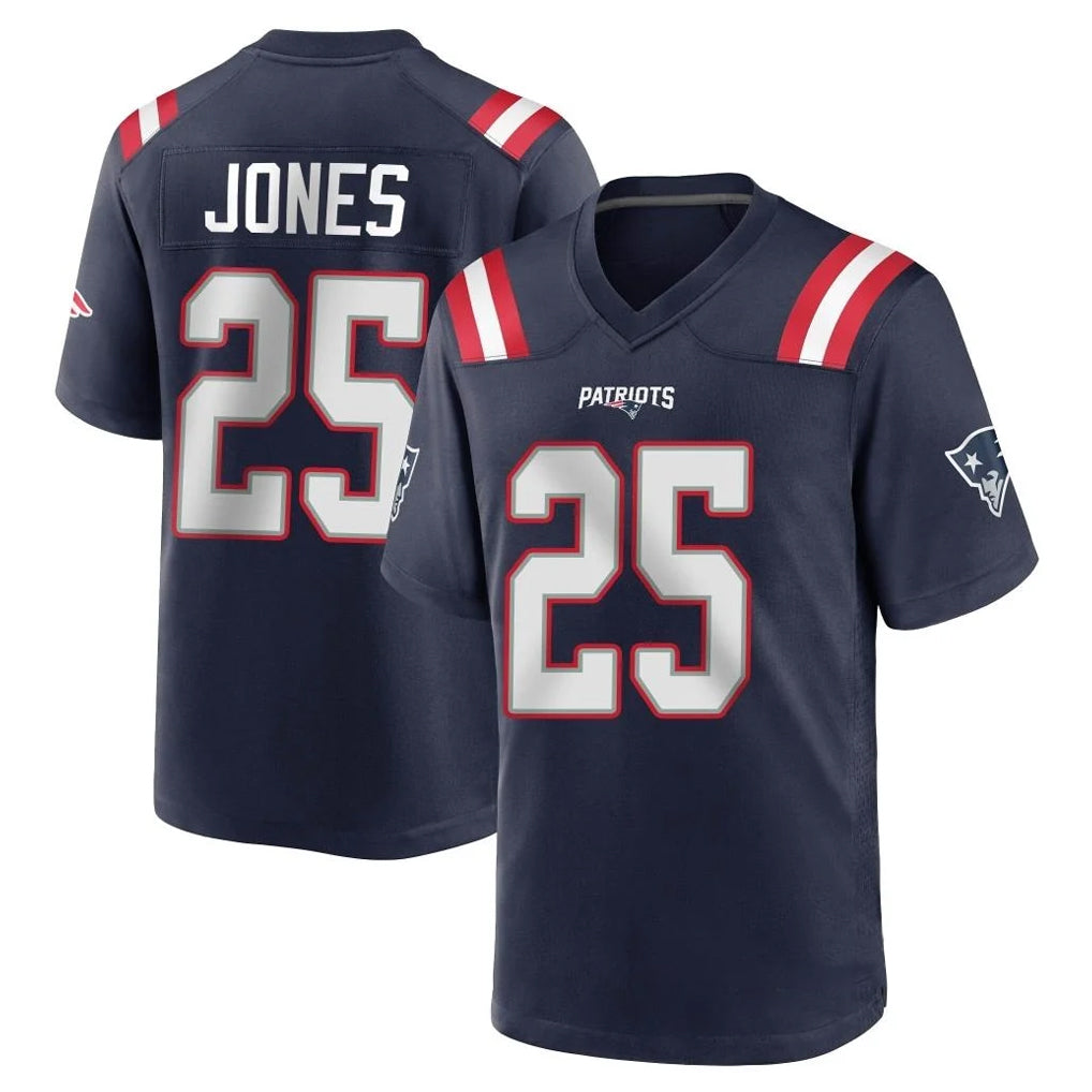 Choea NE.Patriots #25 Marcus Jones Player Navy Home Game Stitched Jerseys