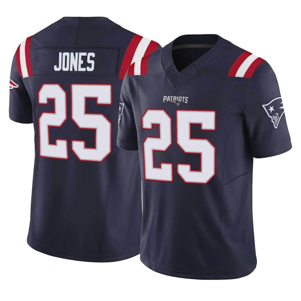 Choea NE.Patriots #25 Marcus Jones Player Navy Limited Vapor F.U.S.E. Home Game Stitched Jerseys
