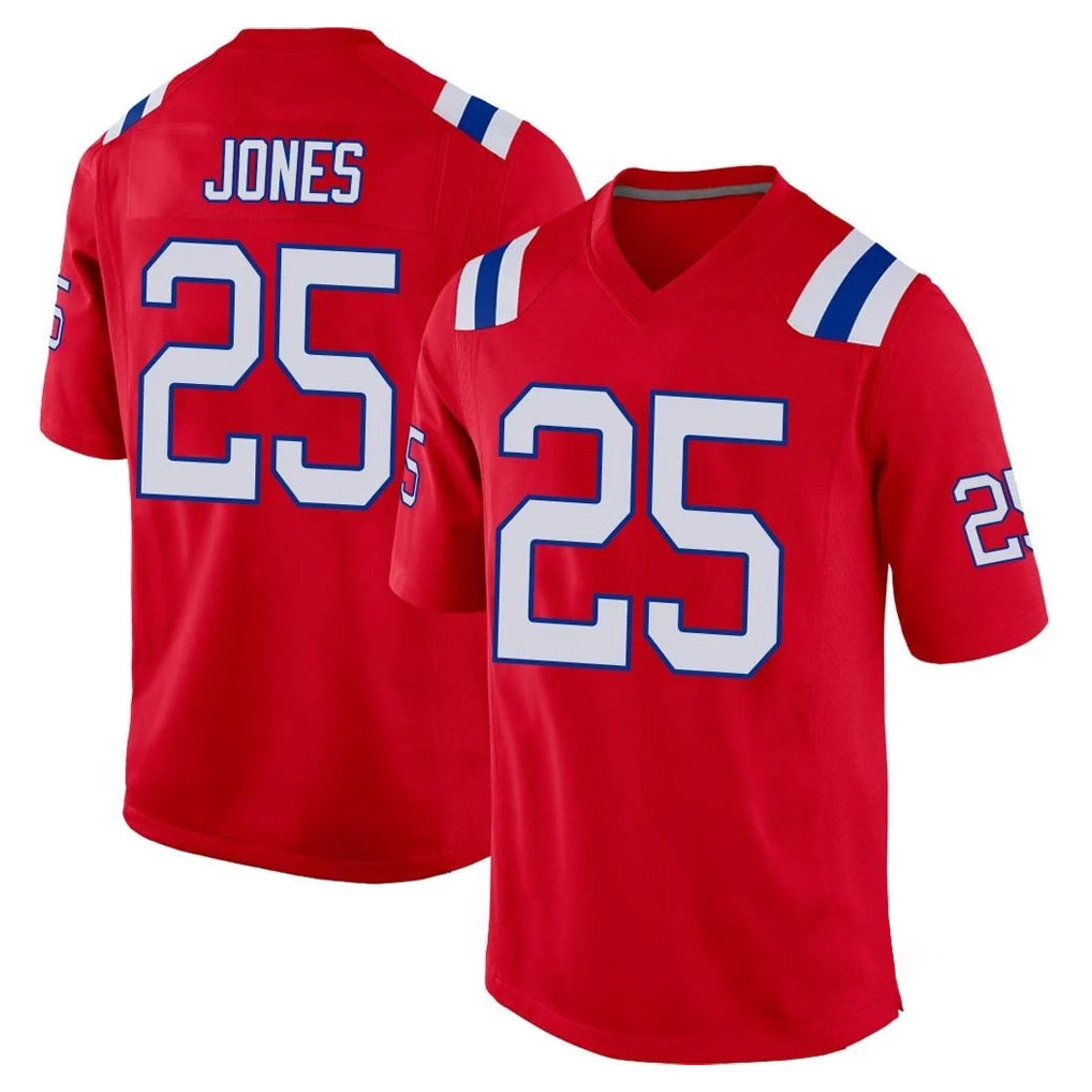 Choea NE.Patriots #25 Marcus Jones Player Red Home Game Stitched Jerseys