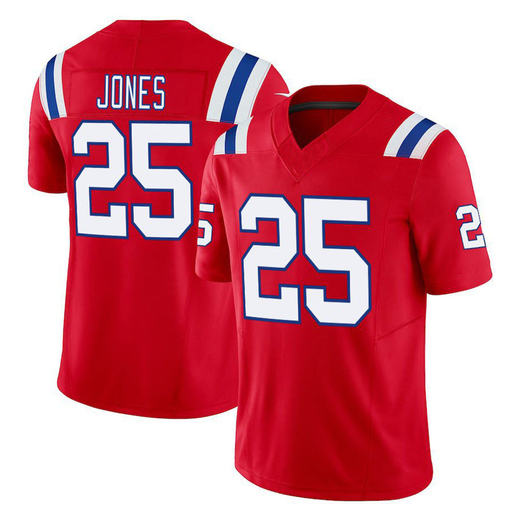 Choea NE.Patriots #25 Marcus Jones Player Red Limited Vapor F.U.S.E. Home Game Stitched Jerseys