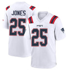 Choea NE.Patriots #25 Marcus Jones Player White Home Game Stitched Jerseys
