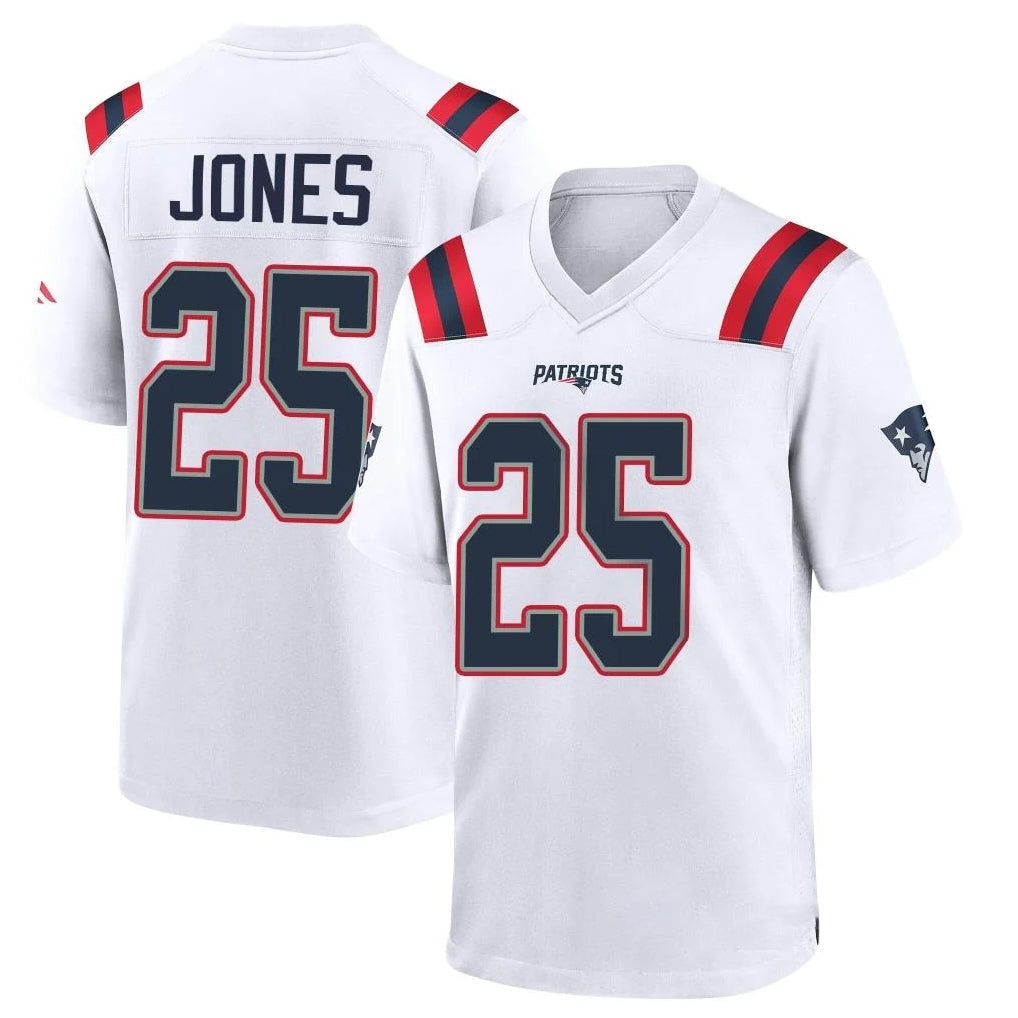 Choea NE.Patriots #25 Marcus Jones Player White Home Game Stitched Jerseys