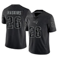 Choea NE.Patriots #26 Hassan Haskins Player Black Reflective LImited Home Game Stitched Jerseys