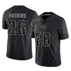 Choea NE.Patriots #26 Hassan Haskins Player Black Reflective LImited Home Game Stitched Jerseys