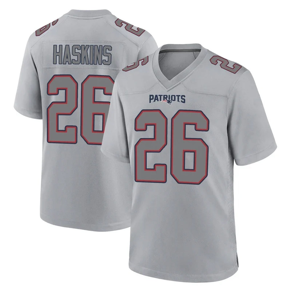 Choea NE.Patriots #26 Hassan Haskins Player Gray Fashion Limited Home Game Stitched Jerseys