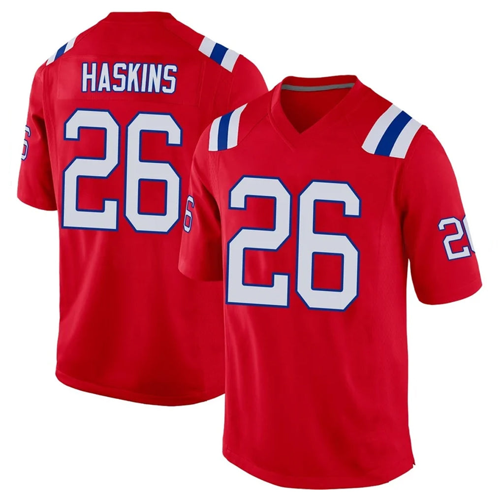 Choea NE.Patriots #26 Hassan Haskins Player Red Home Game Stitched Jerseys