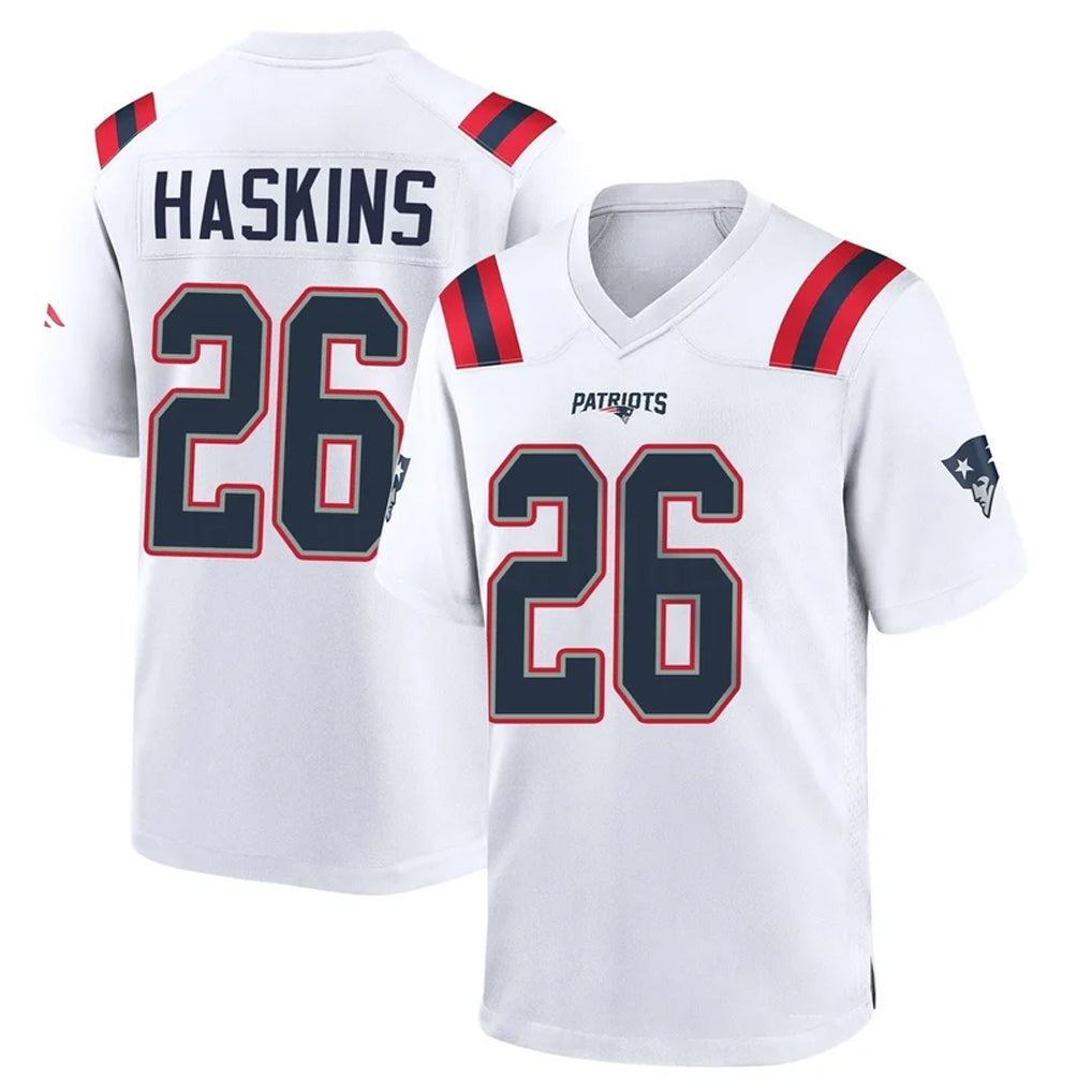 Choea NE.Patriots #26 Hassan Haskins Player White Home Game Stitched Jerseys