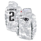 Choea NE.Patriots #2 Harold Landry III Player Arctic Camo Salute to Service Pullover Hoodies Limited Game Stitched Jerseys
